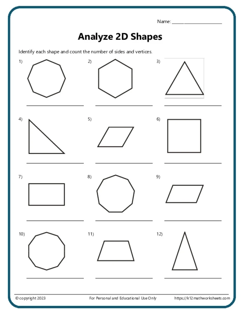 Preschool Test Worksheets Awesome Shapes Math