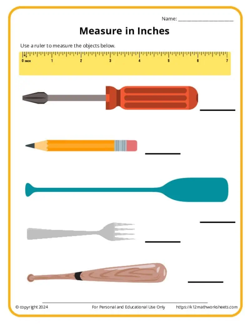 Free Printable Measuring Length Worksheets