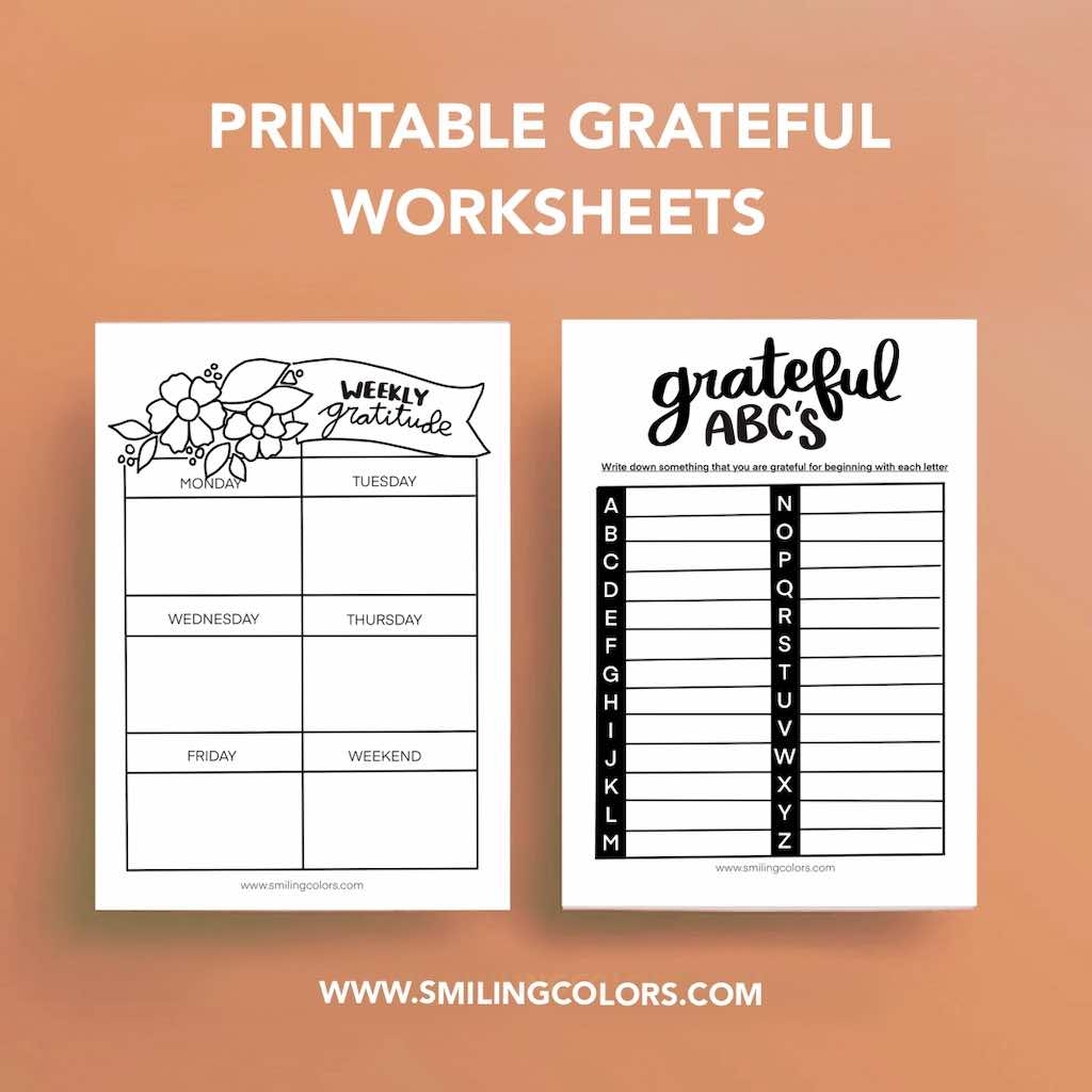 3 Printable Grateful Worksheets That Are Simple To Use