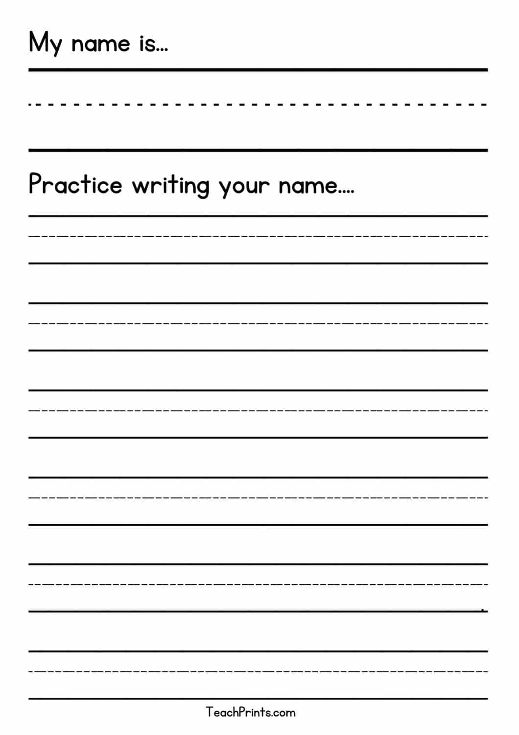 32 Free Blank Name Tracing Worksheets Teach Prints