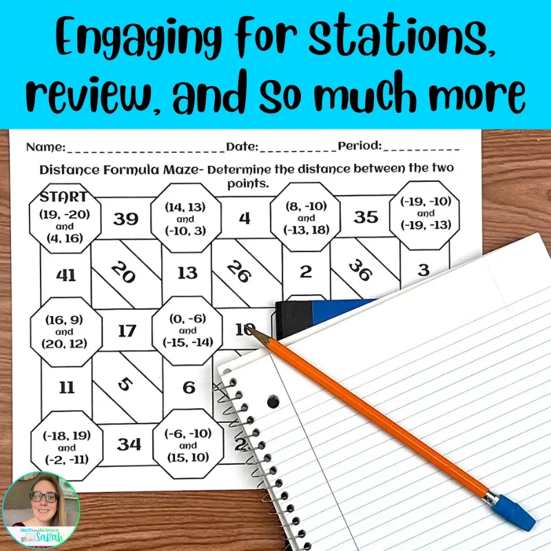Distance Formula Maze Worksheet Answers