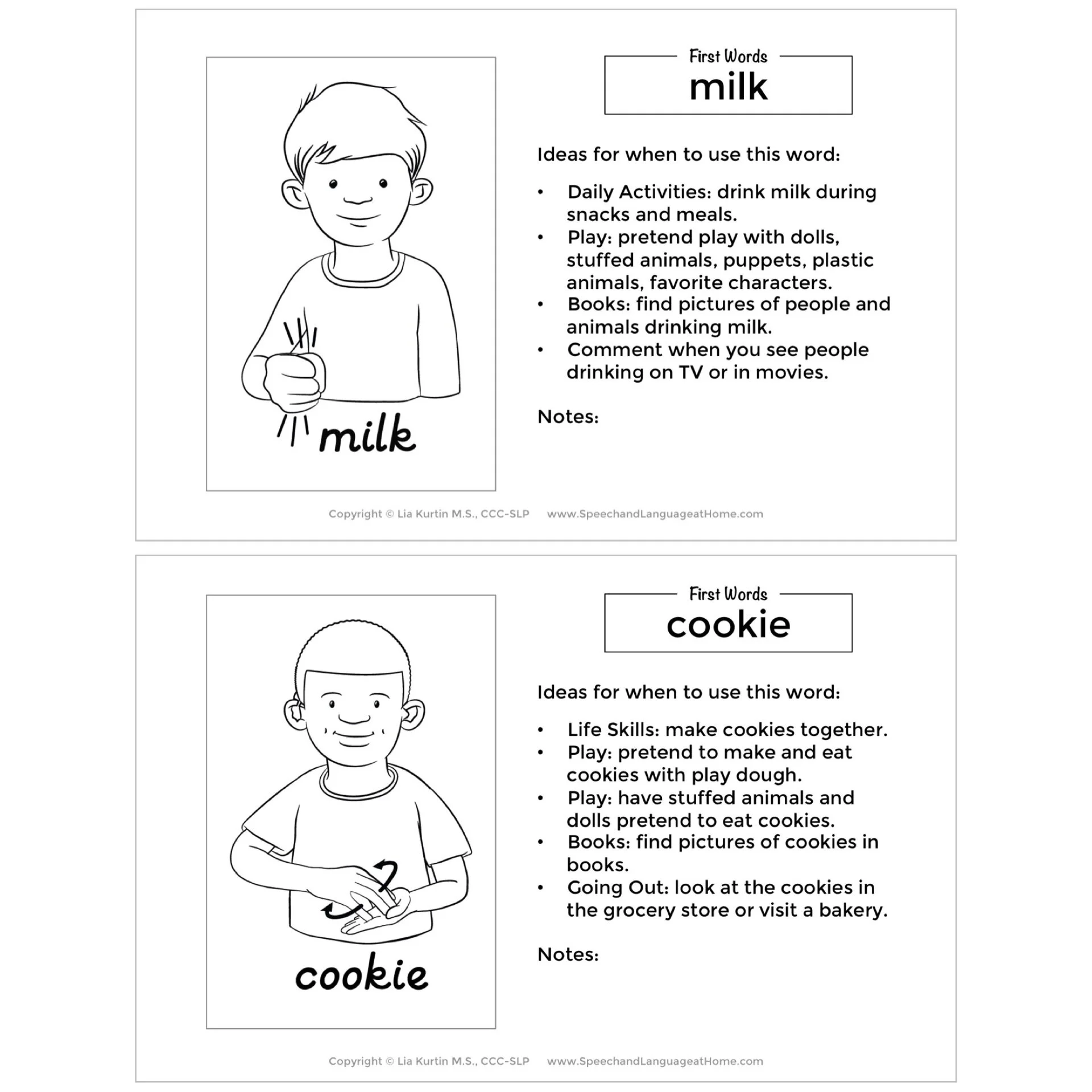 At Home Speech Practice Printable Worksheets
