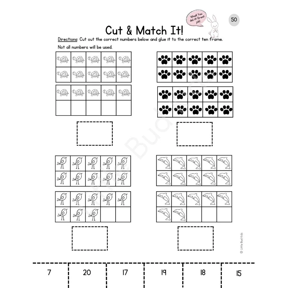 50 Page Beginning Math U0026 Ten Frame Worksheet Set DOWNLOAD
