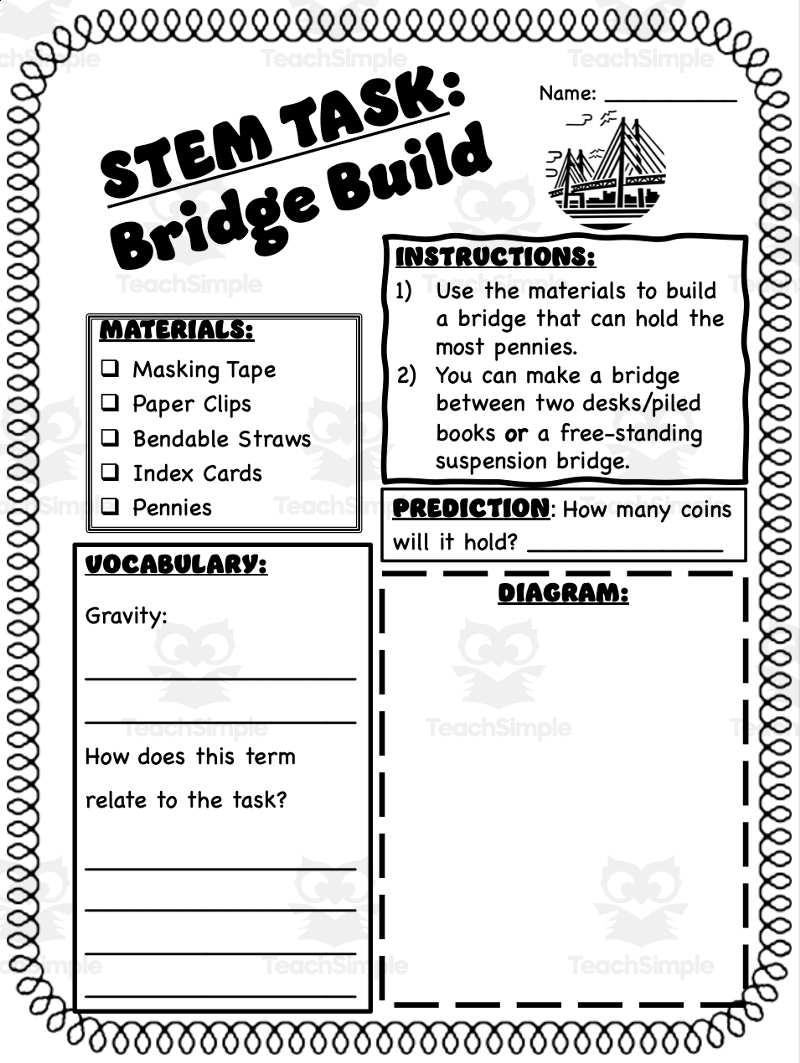 8 Low Prep STEM Tasks For Elementary And Middle School Simple Handouts For Each Experiment By Teach Simple