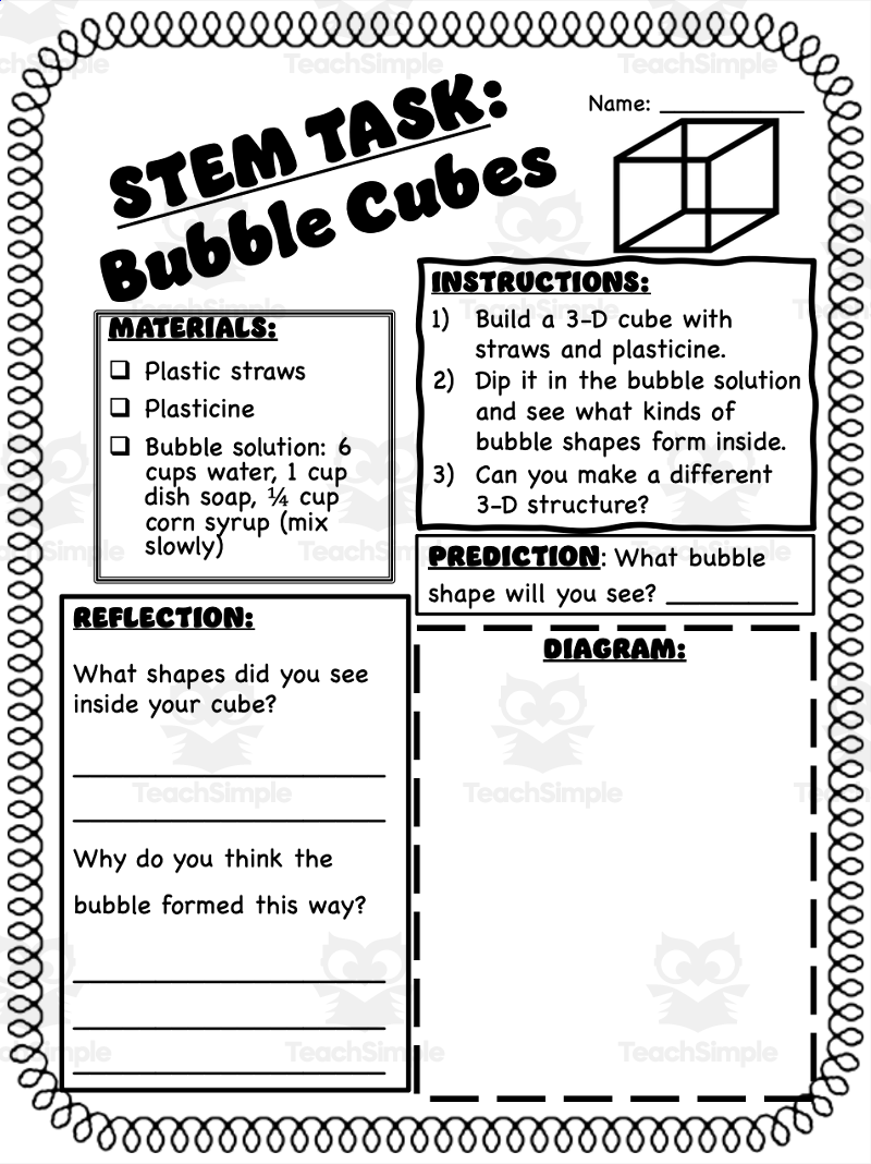 8 Low Prep STEM Tasks For Elementary And Middle School Simple Handouts For Each Experiment By Teach Simple