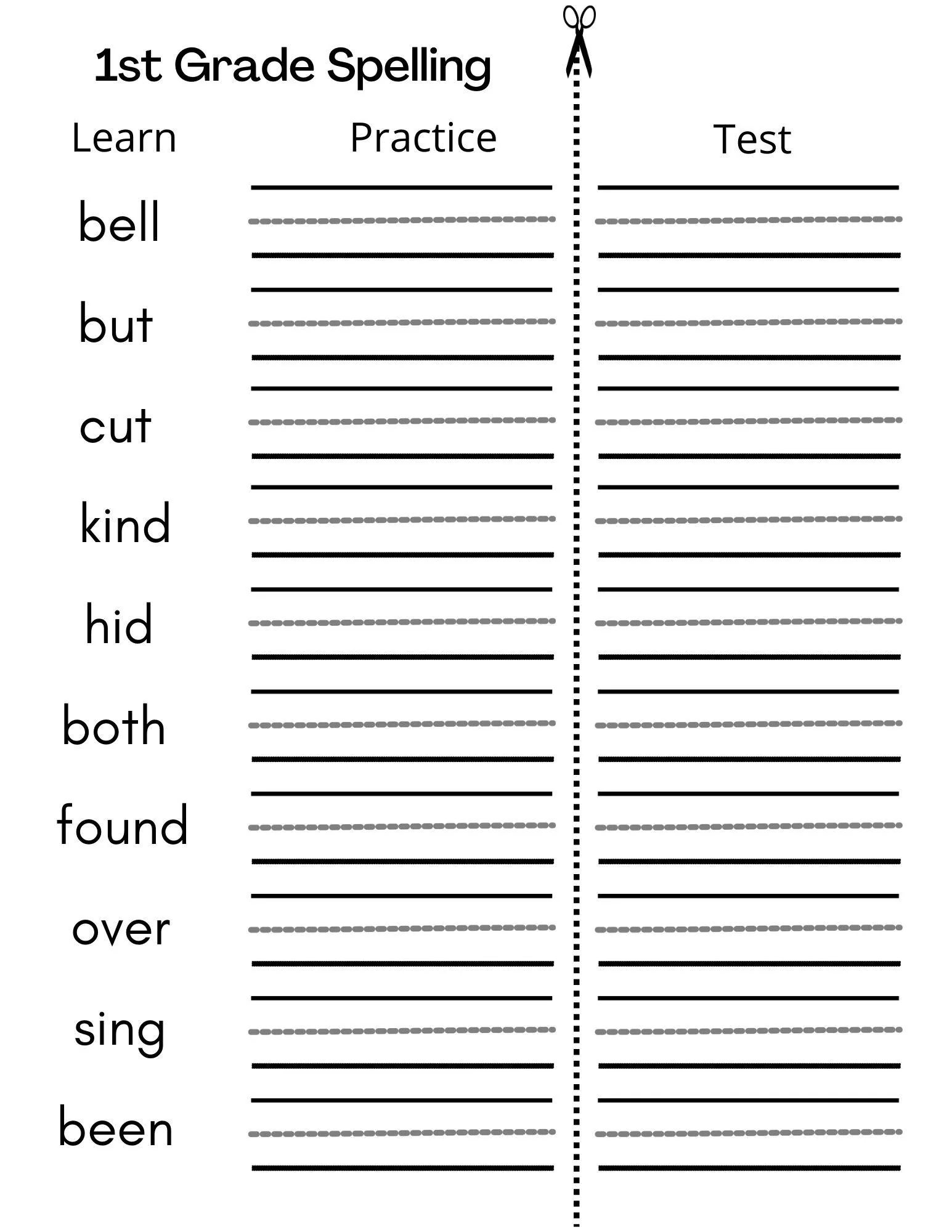 Free Printable Spelling Worksheets