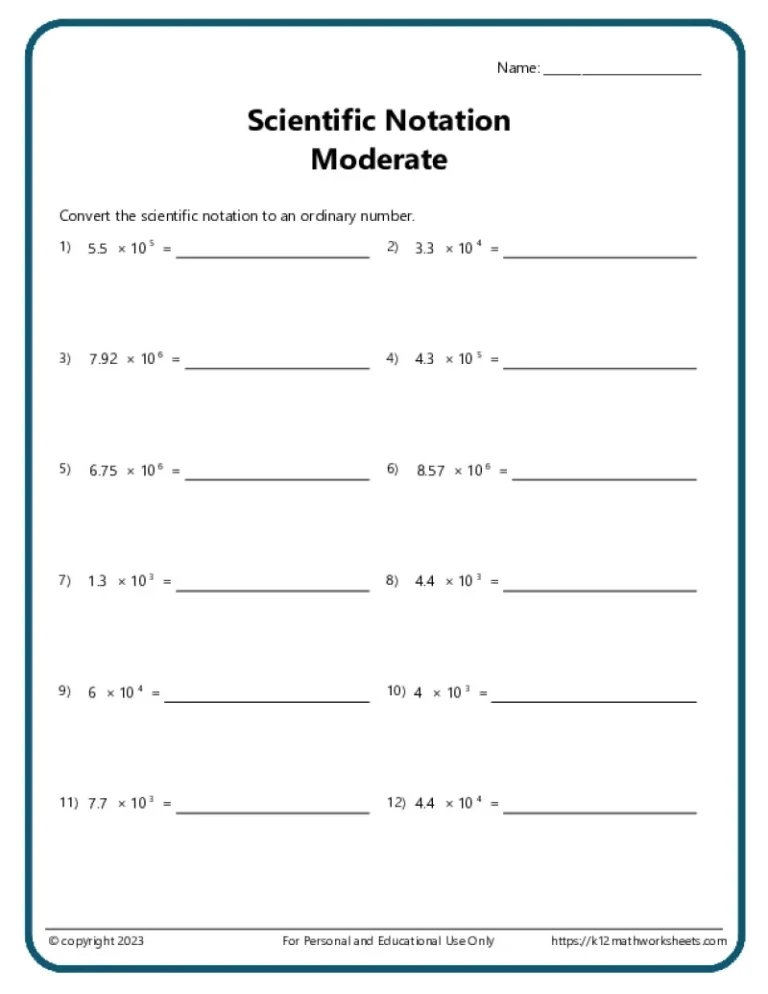 8th Grade Algebra Worksheets