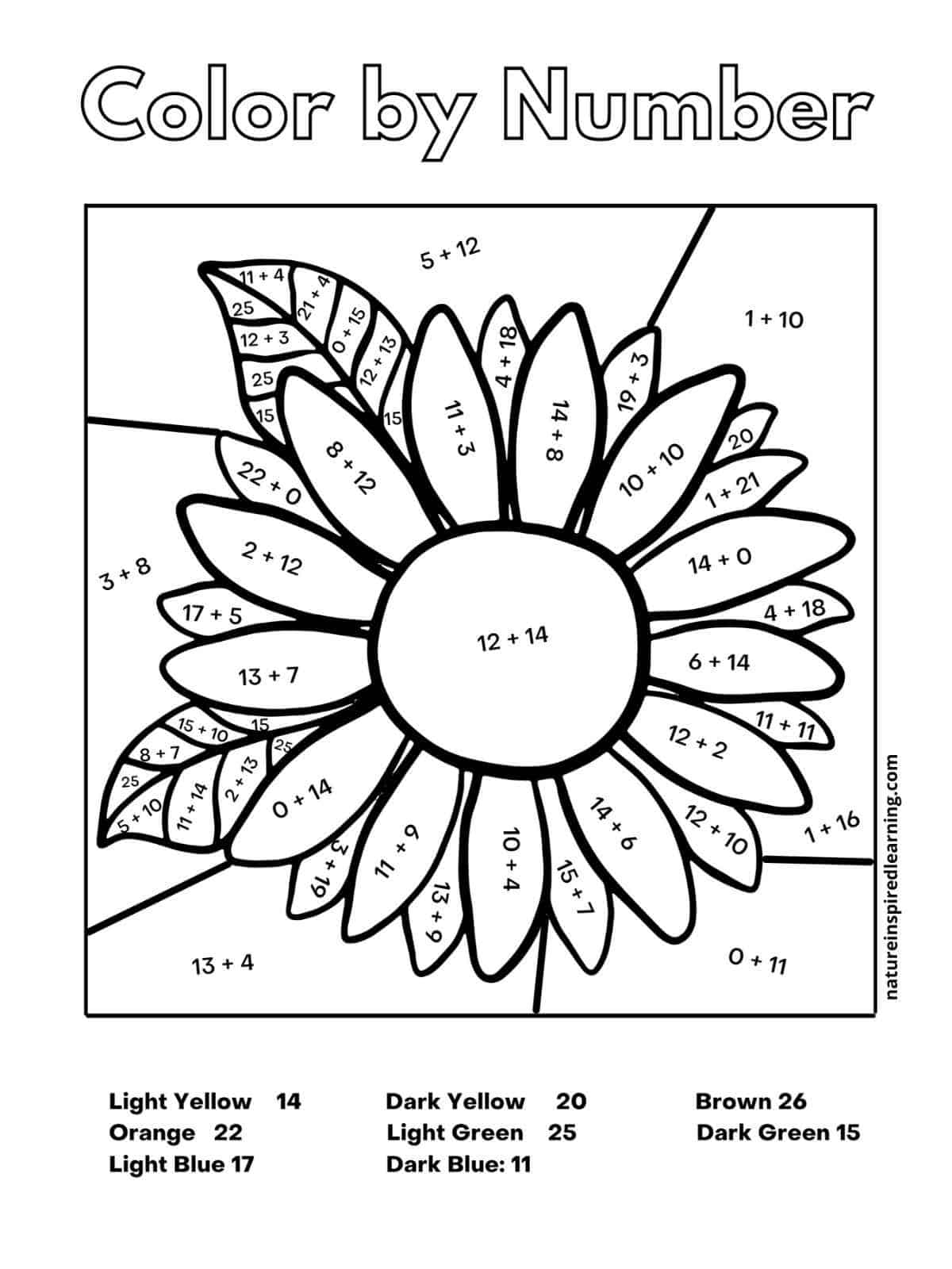 Free Printable Math Addition Coloring Worksheets