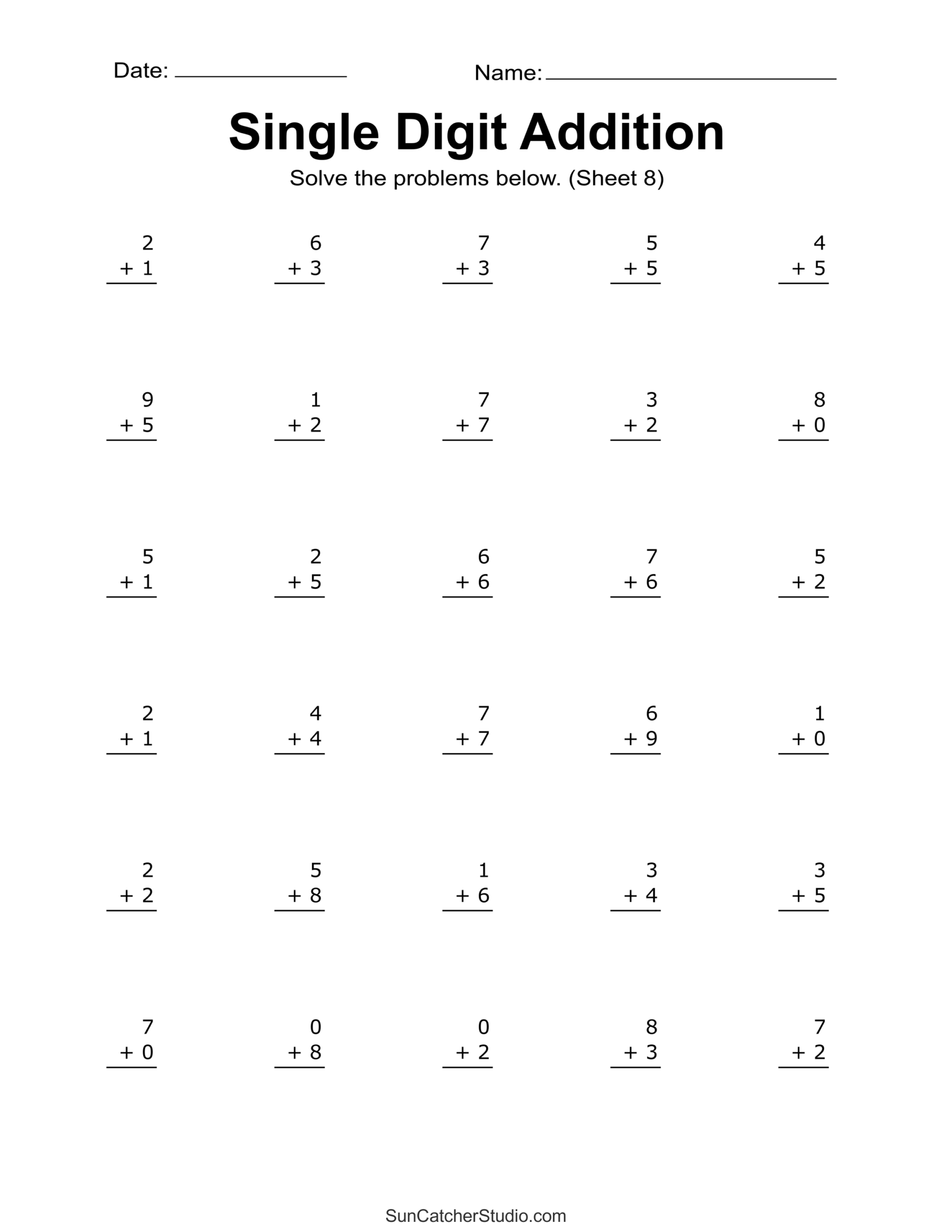 Addition Worksheets Free Printable Easy Math Problems Free 