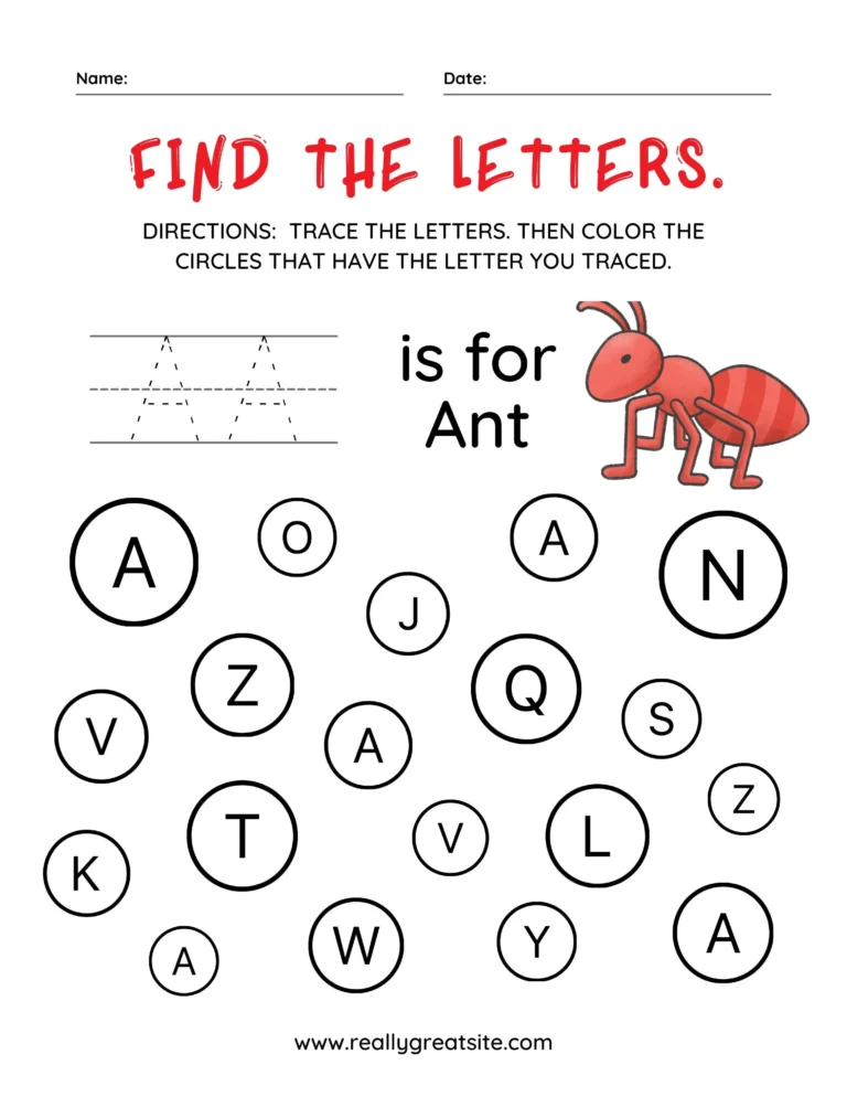 Alphabet Find The Letter Printable Worksheets Etsy
