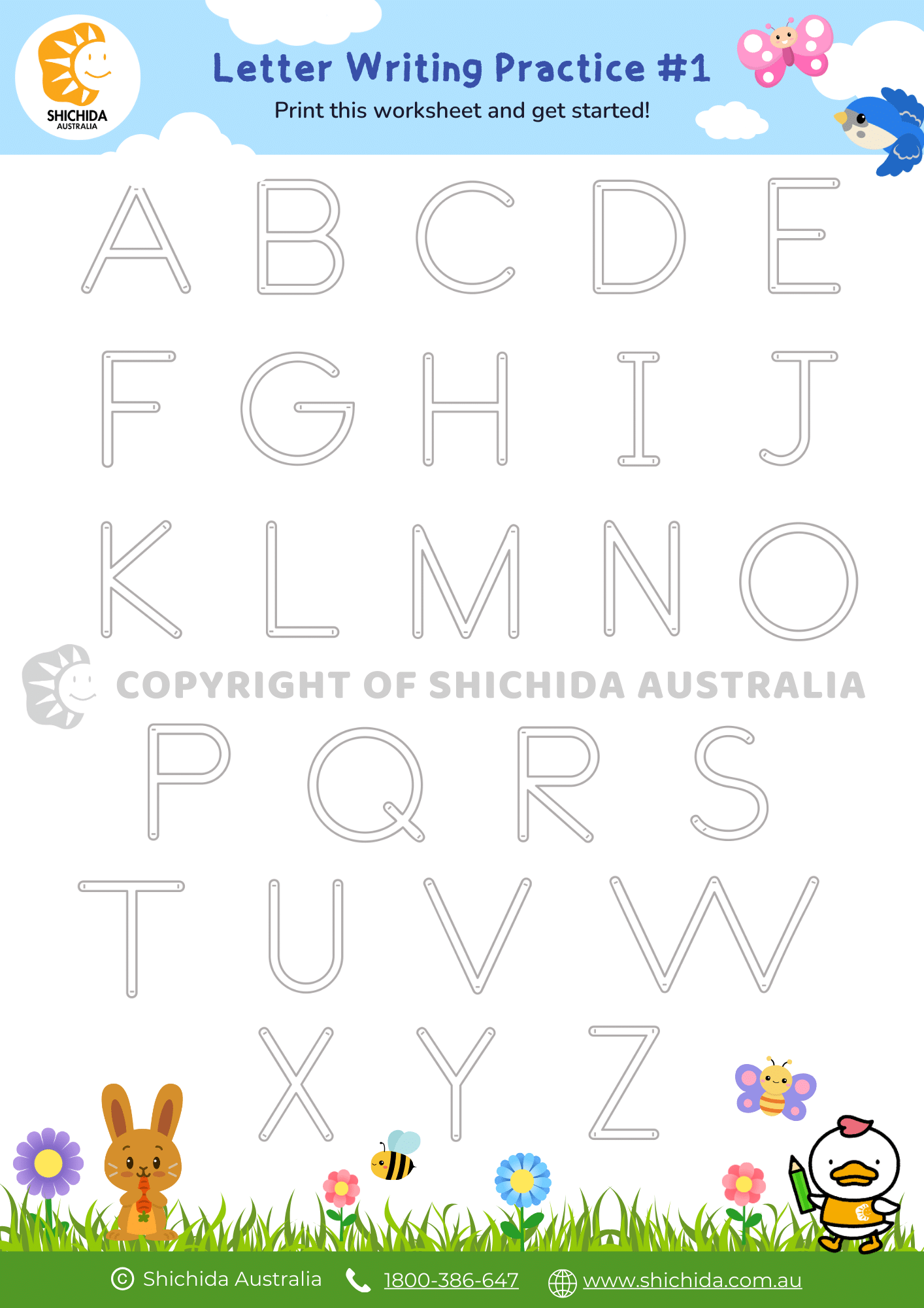 Alphabet Handwriting Printable Worksheets
