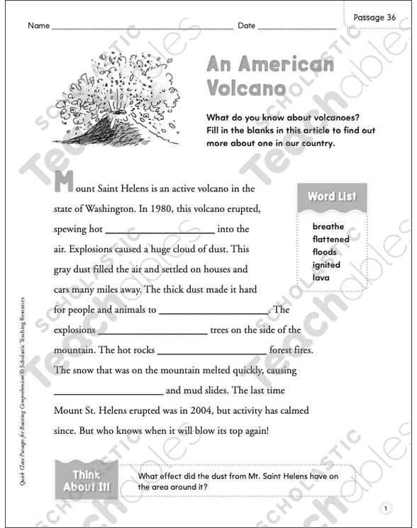 Free Printable Cloze Worksheets Grade 2
