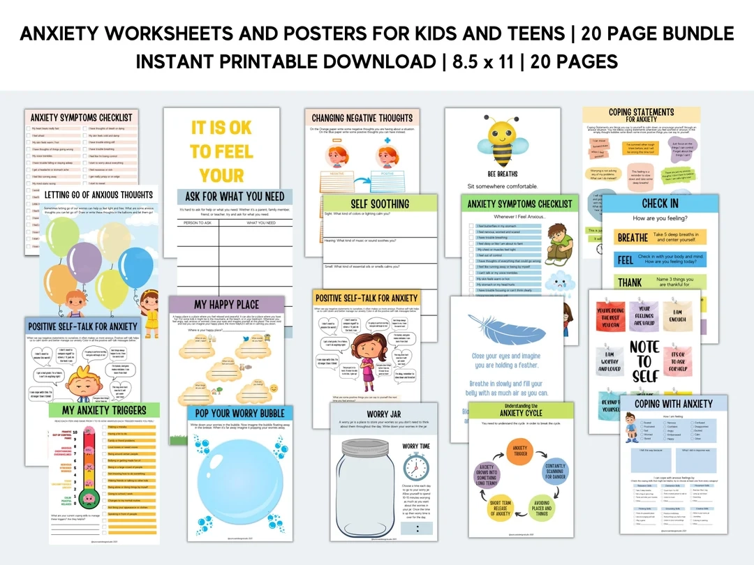 Printable Child Anxiety Worksheets