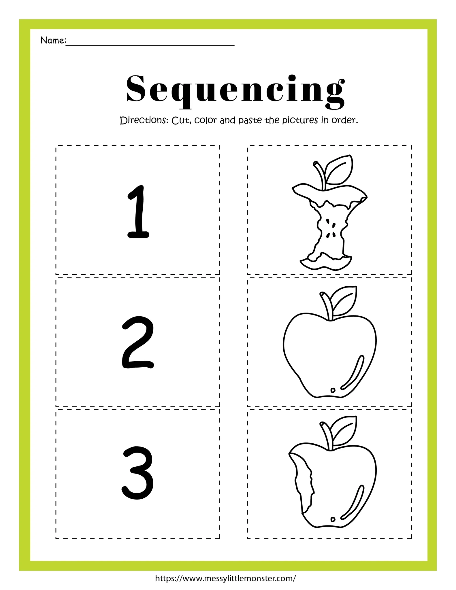 Apple Activity Printables Messy Little Monster Shop