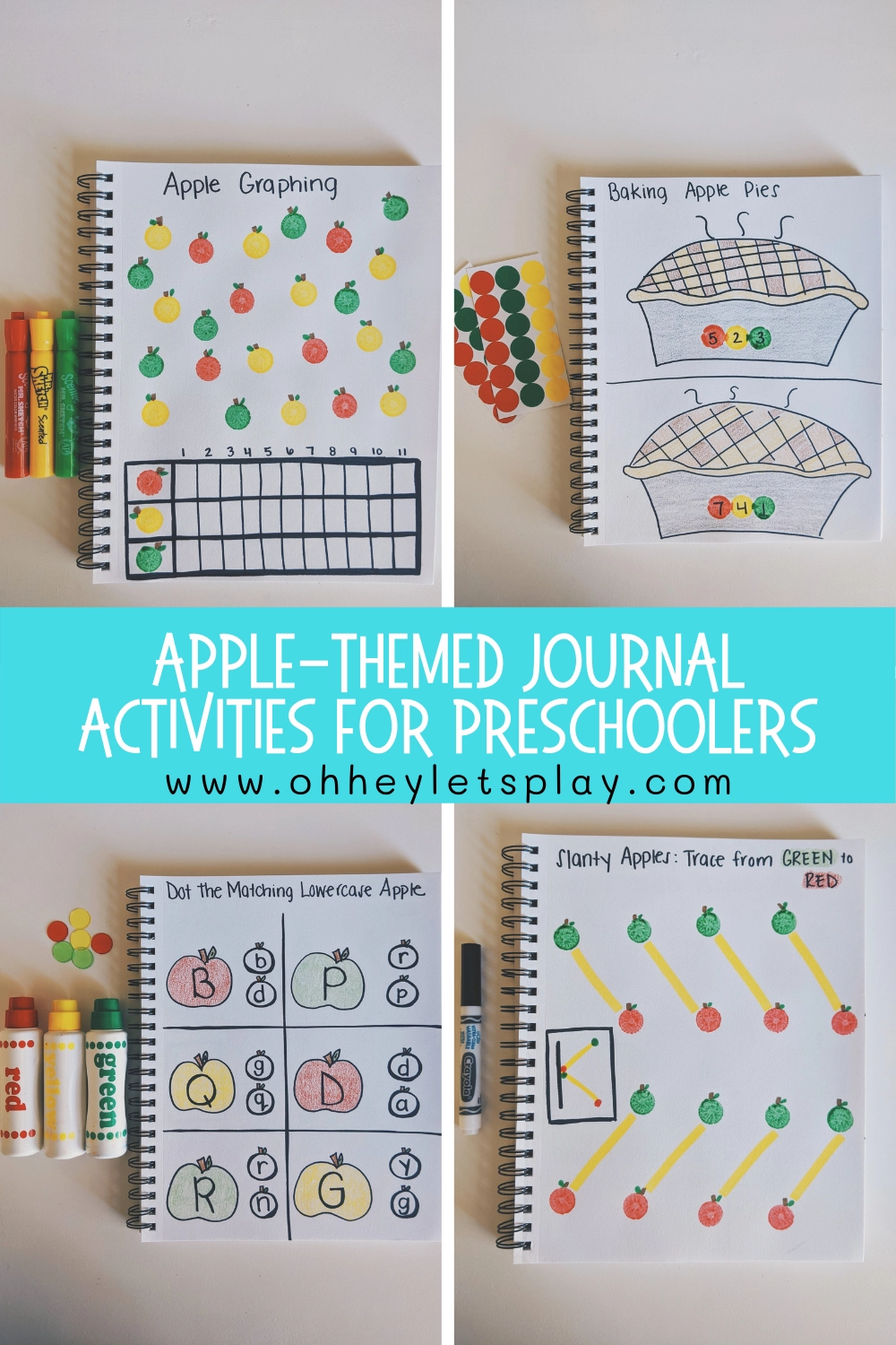 Apple Themed Journal Activities For Preschoolers Oh Hey Let s Play