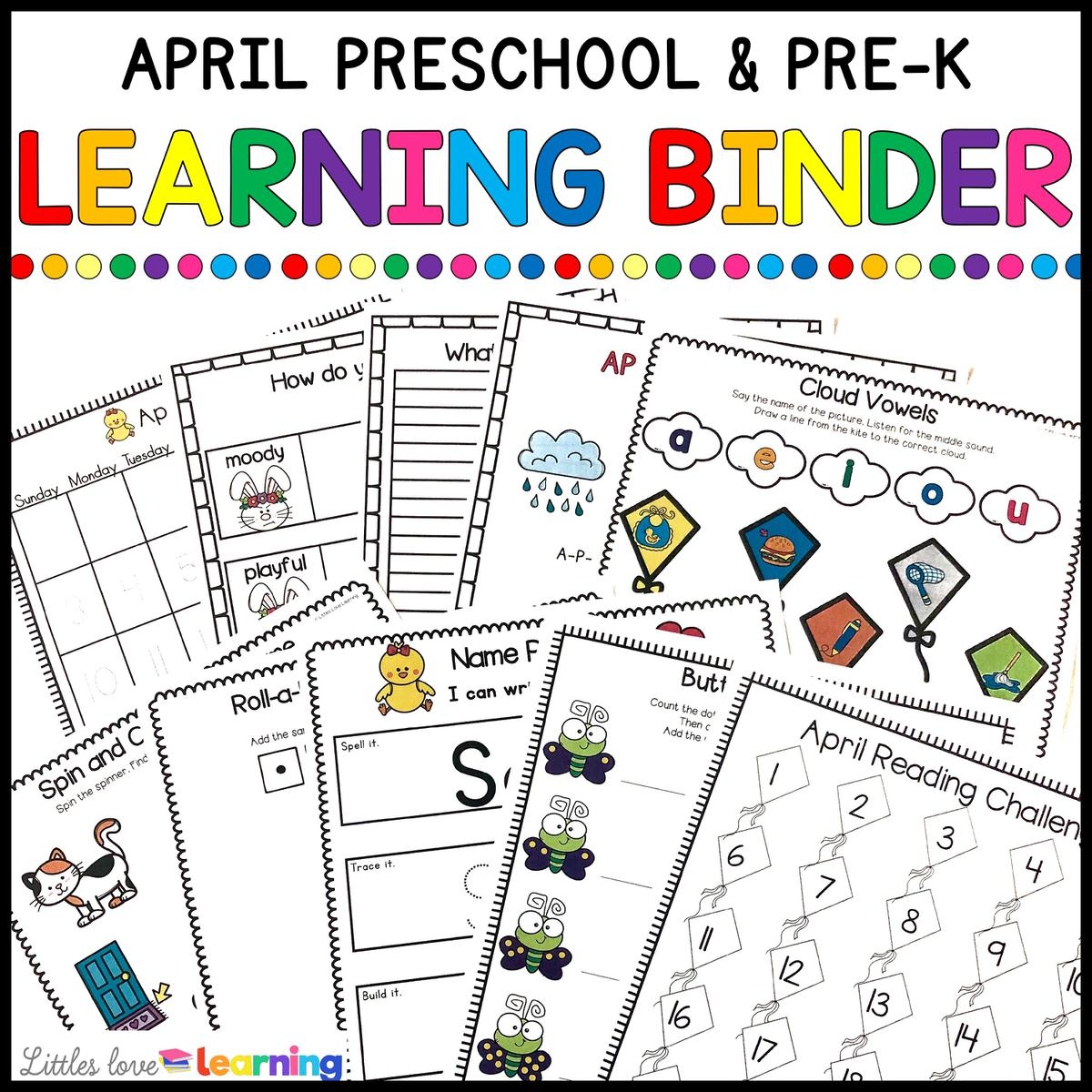 Printable Preschool Binders