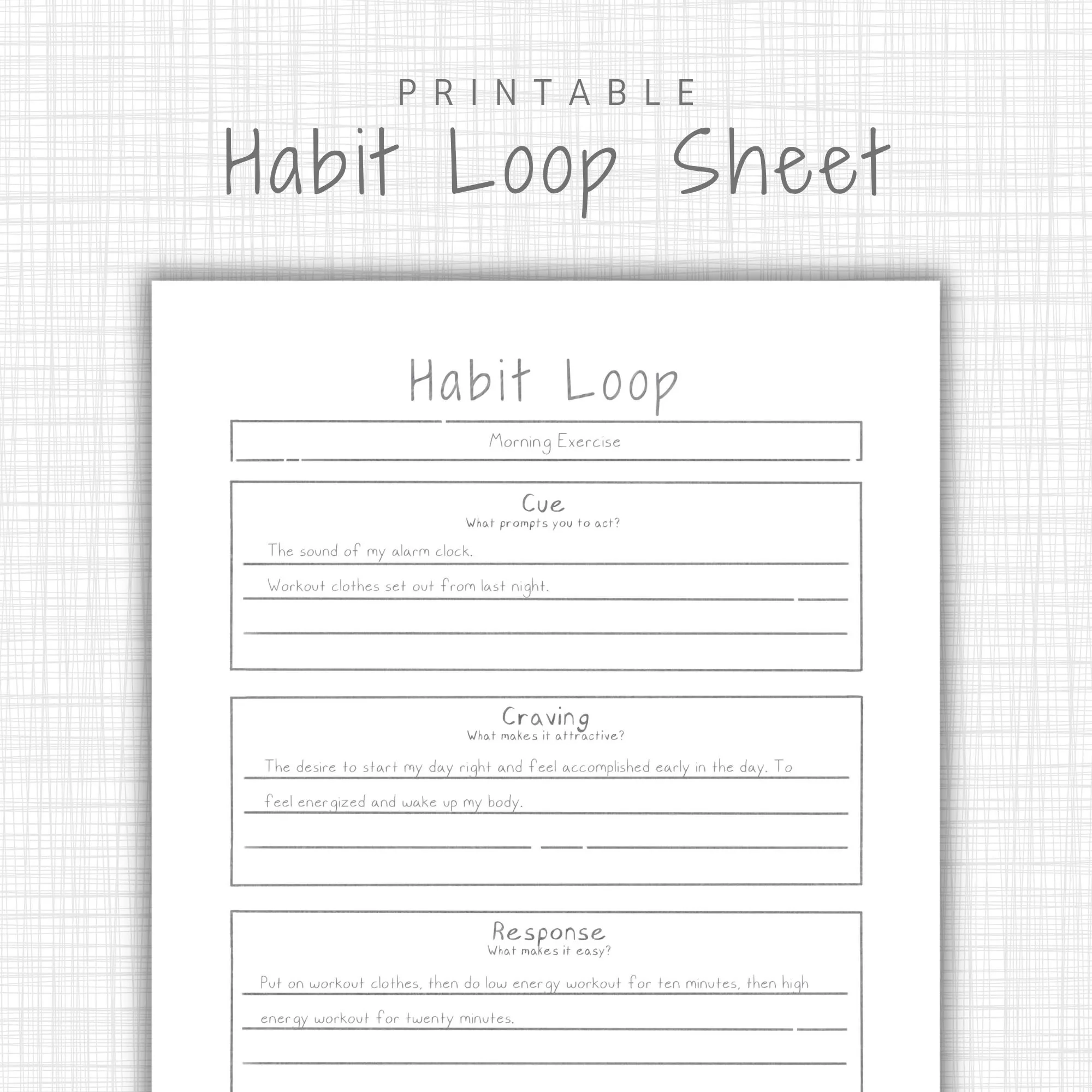 Atomic Habits Worksheet Minimalist Habit Loop Template Behavior Change Printable Self improvement Self Change Habit Planner Workbook Etsy