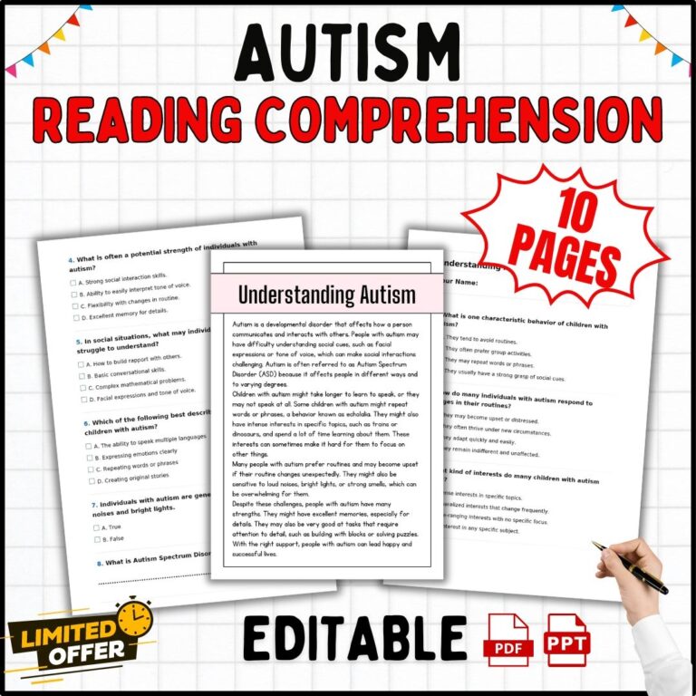Autism Reading Comprehension Passages And Questions Worksheets 1st 5th Grade Made By Teachers