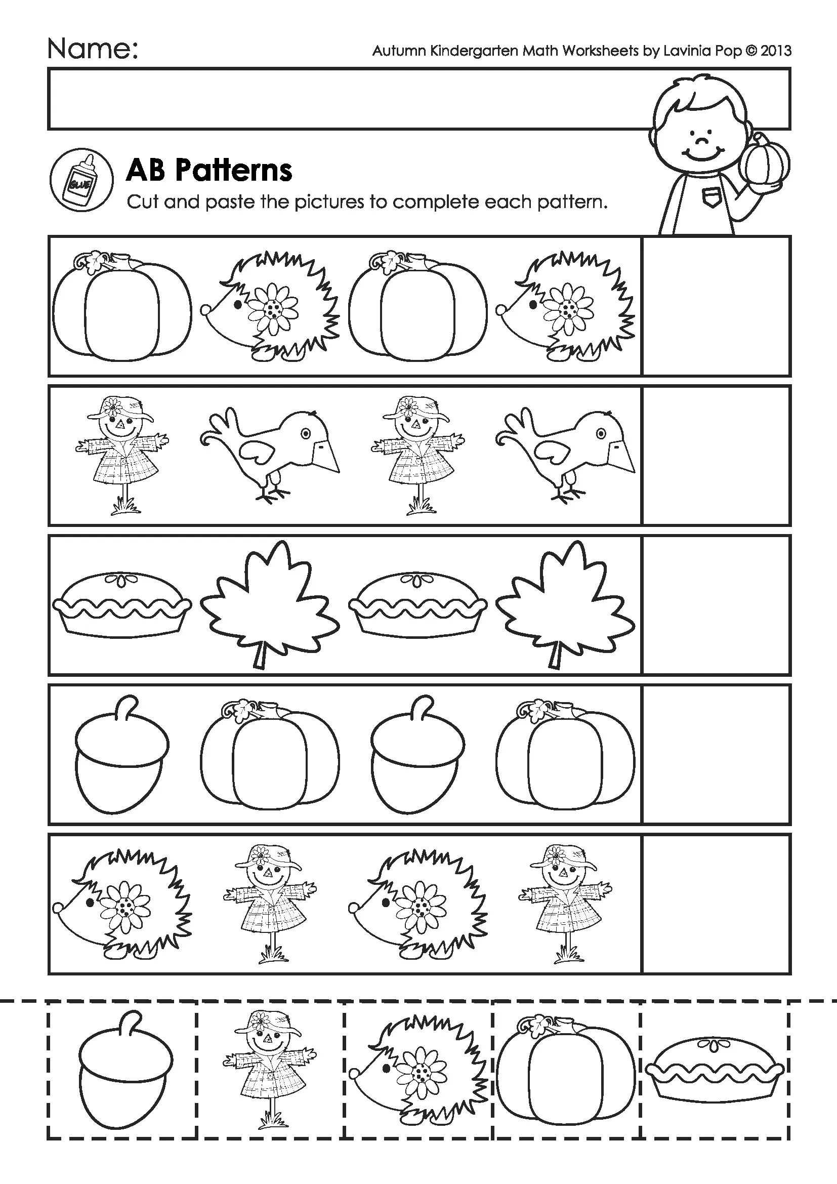 Fall Preschool Math Worksheets