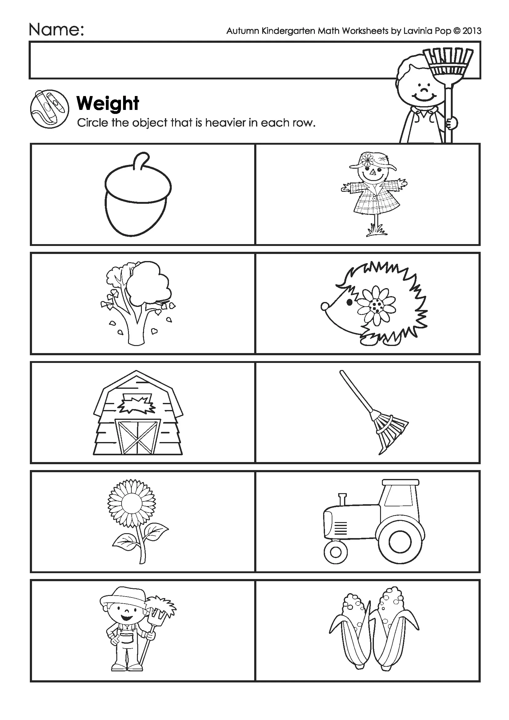 Autumn Fall Kindergarten Math Worksheets And Activities