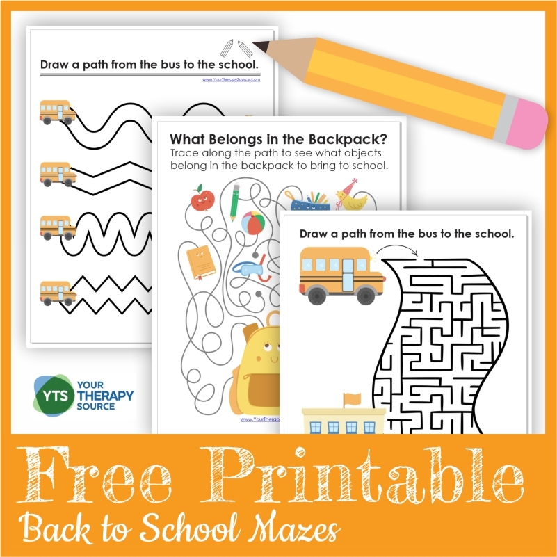 Back To School Mazes FREE Your Therapy Source