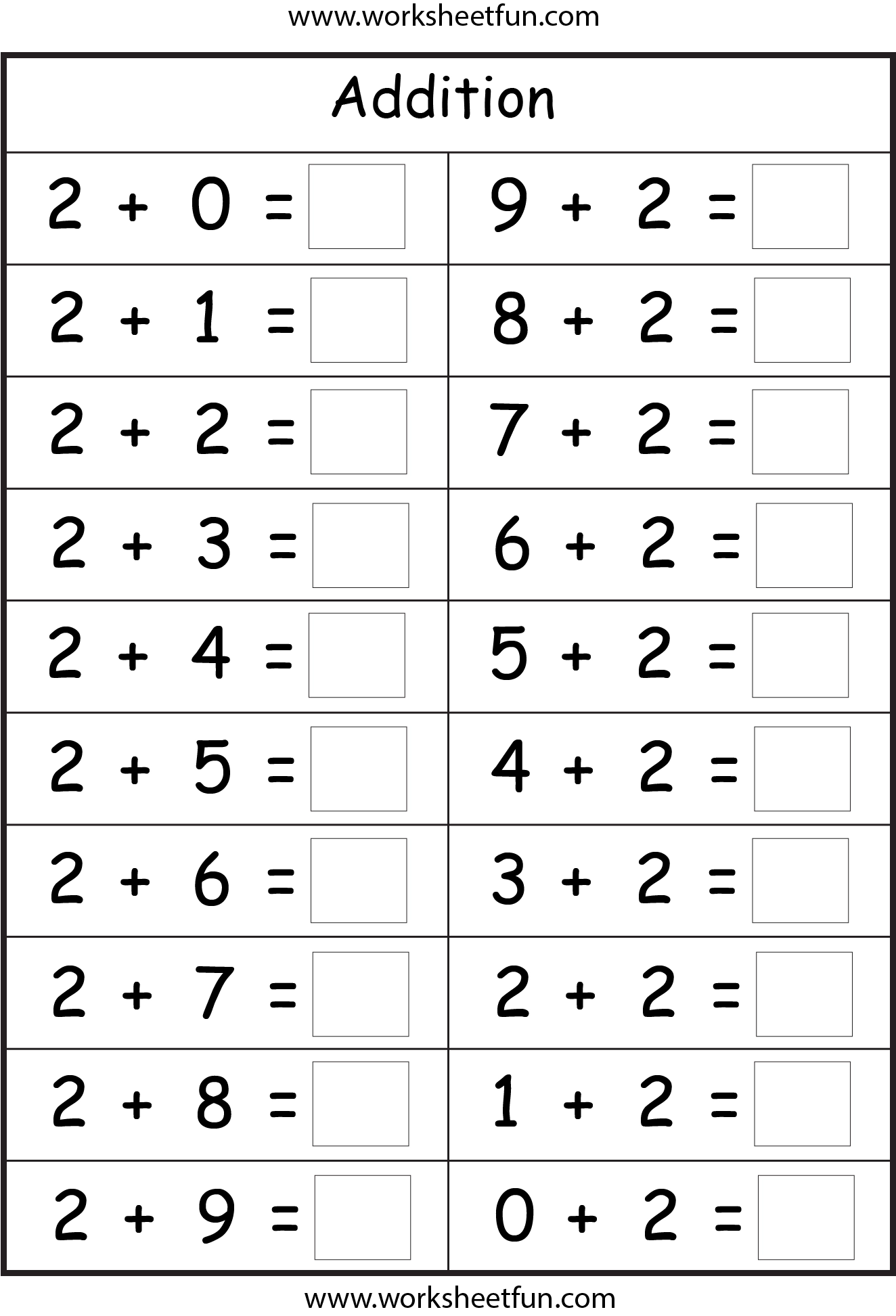 Basic Addition Facts 8 Worksheets FREE Printable Worksheets Worksheetfun