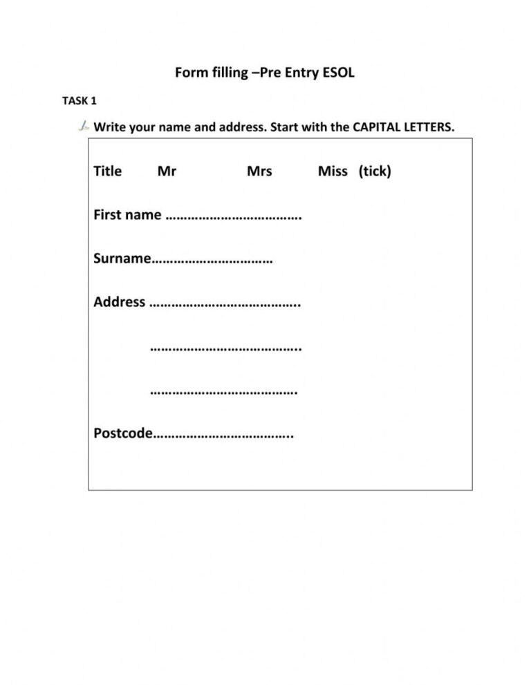 Basic Form Fill Free Interactive Worksheets 681824