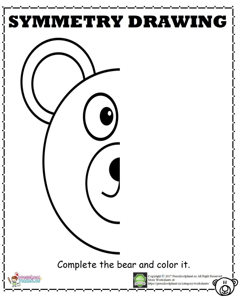 Bear Symmetry Worksheet Preschoolplanet