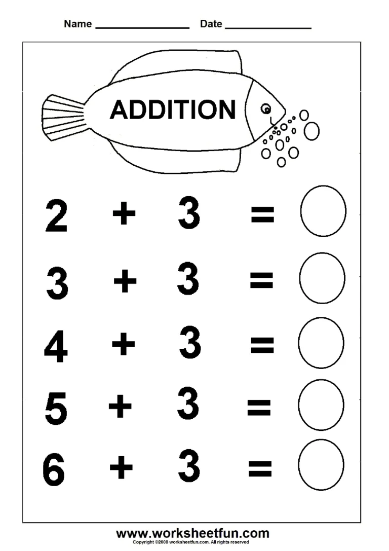 Beginner Addition 6 Kindergarten Addition Worksheets FREE Printable Worksheets Worksheetfun