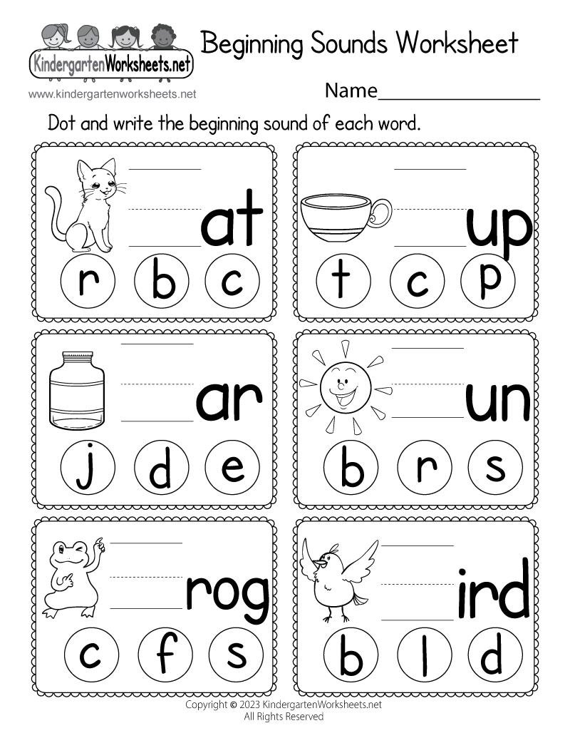 Free Printable Kids Kindergarten Worksheets