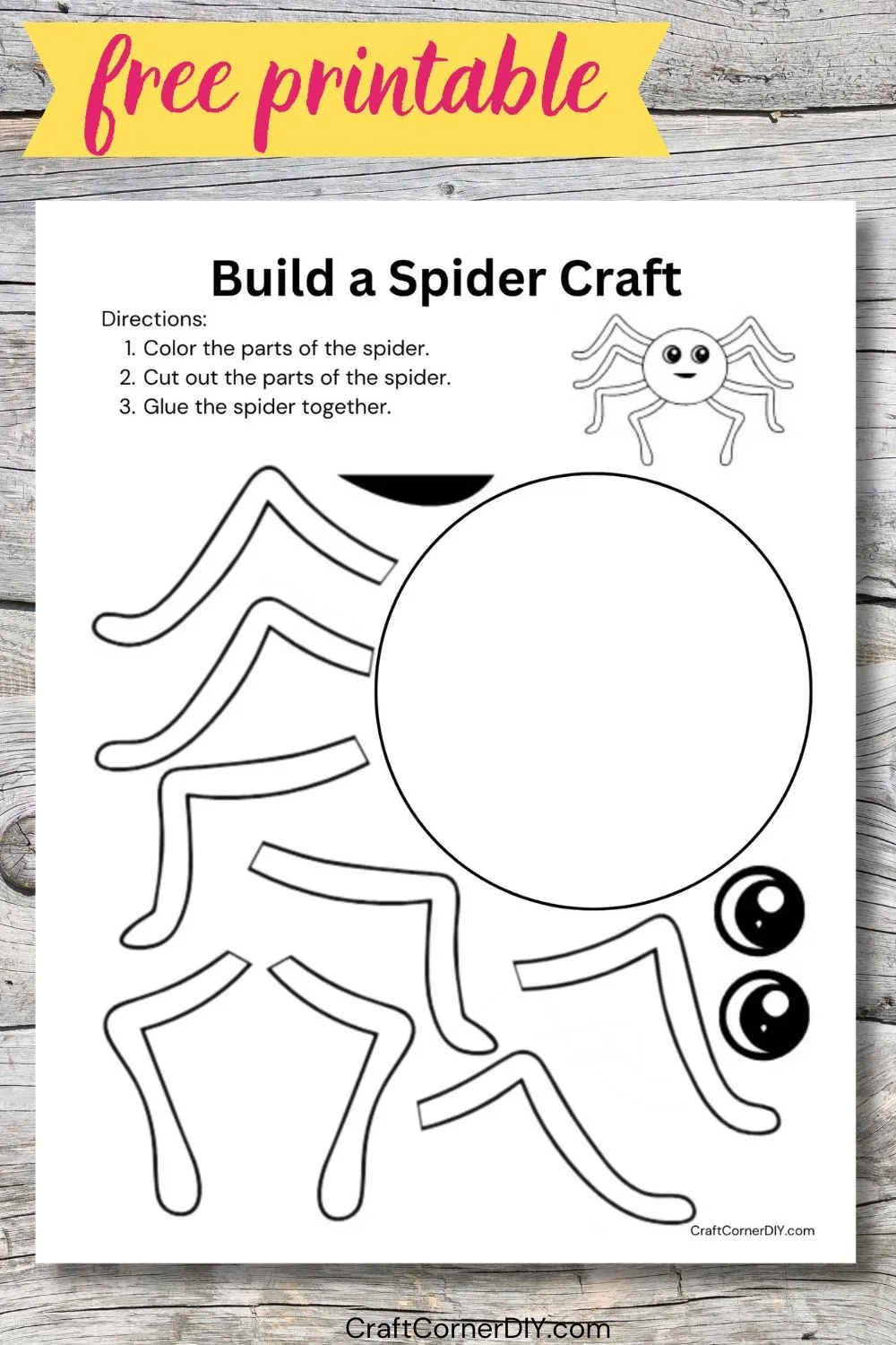 Build A Spider Craft Free Printable Craft Corner DIY