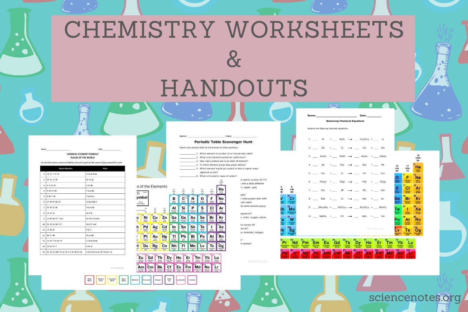 Chemistry Worksheets And Handouts PDF For Printing