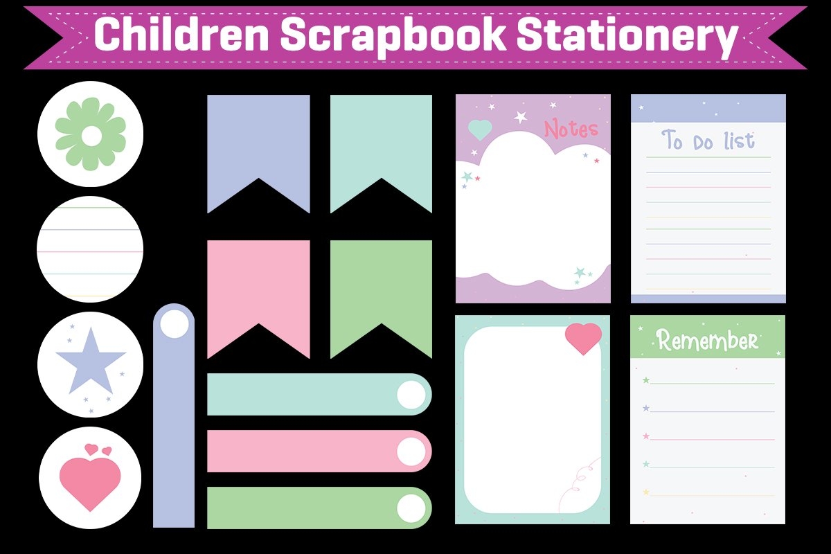Children Scrapbook Stationery Clipart Memory Book