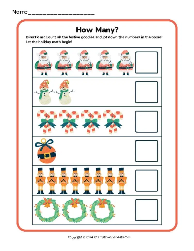 Christmas Math Worksheets K12 Math Worksheets