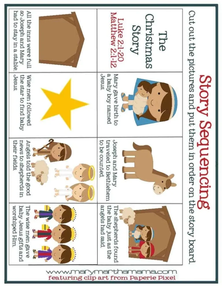 Christmas Worksheets For Preschoolers Jesus Birth Mary Martha 