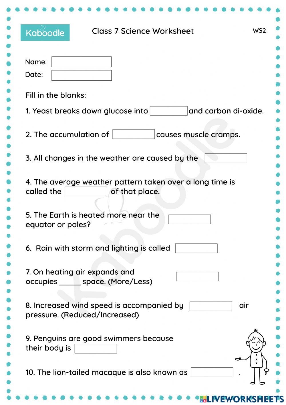 Class 7 Science Worksheet Mix 2 Worksheet Live Worksheets