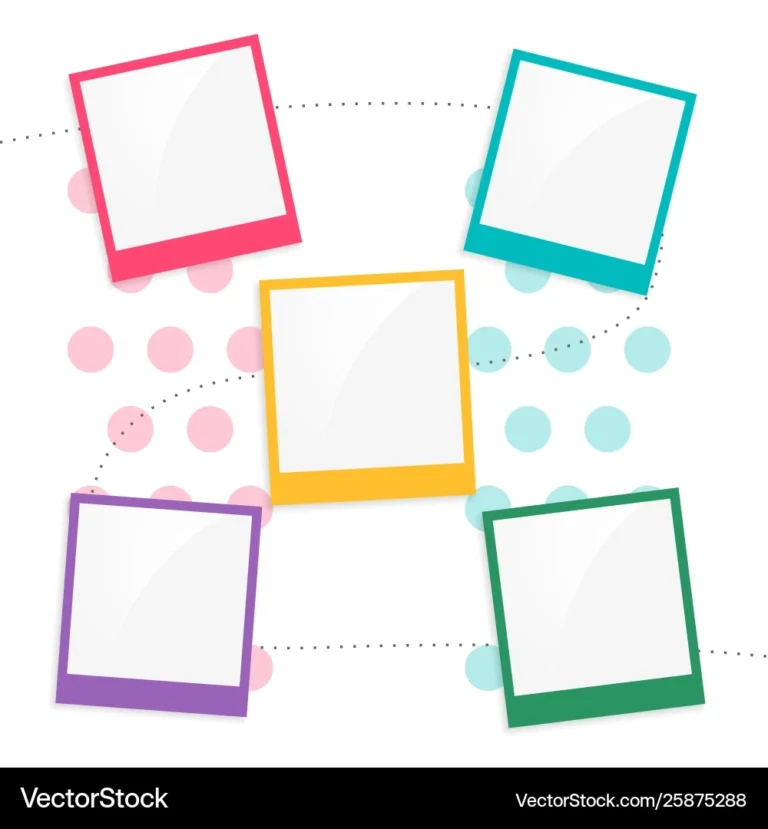 Colorful Kids Scrapbook Page Template Royalty Free Vector