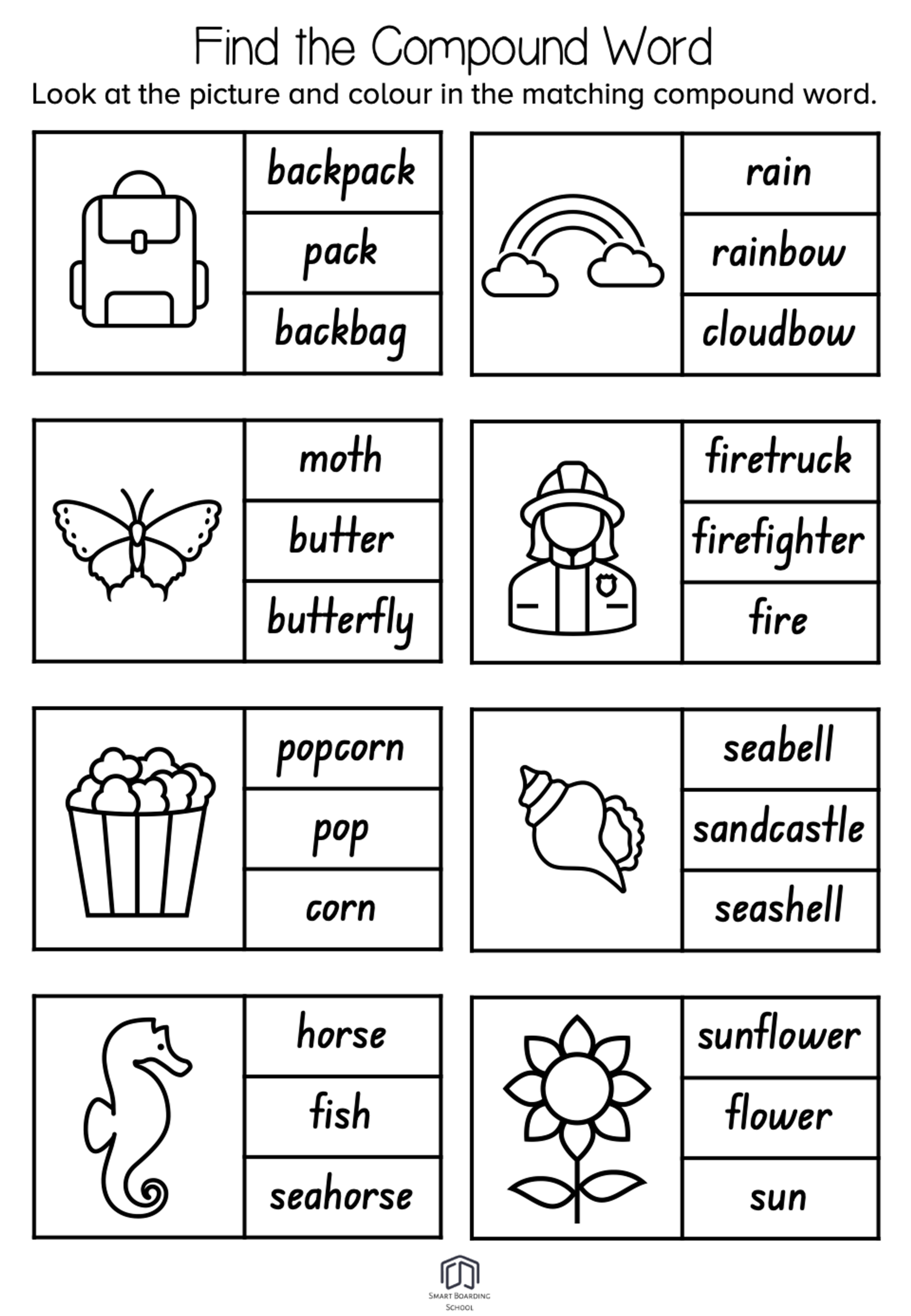 Compound Word Worksheets PDF