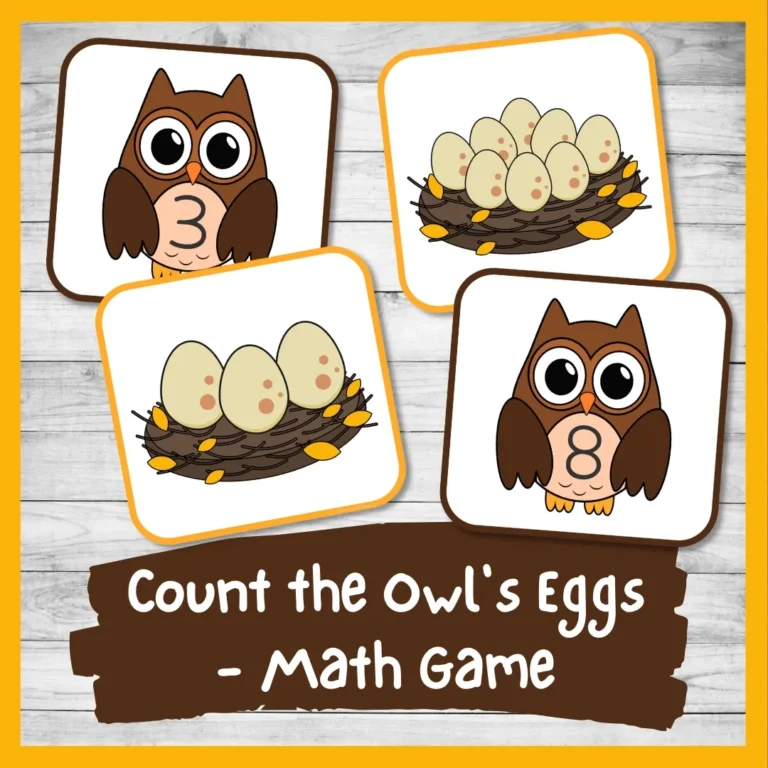 Count The Owl Eggs A Preschool Owl Counting Game Nurtured Neurons