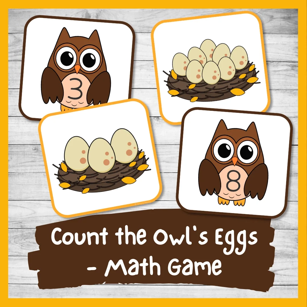 Count The Owl Eggs A Preschool Owl Counting Game Nurtured Neurons