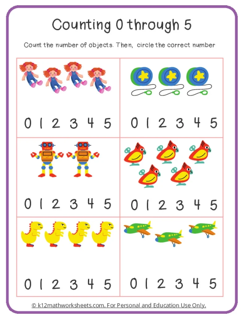 Counting Worksheet Printable