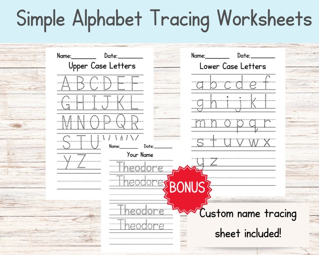 Custom Alphabet Tracing Sheet For Kindergarten And Preschool Classrooms And Home Etsy