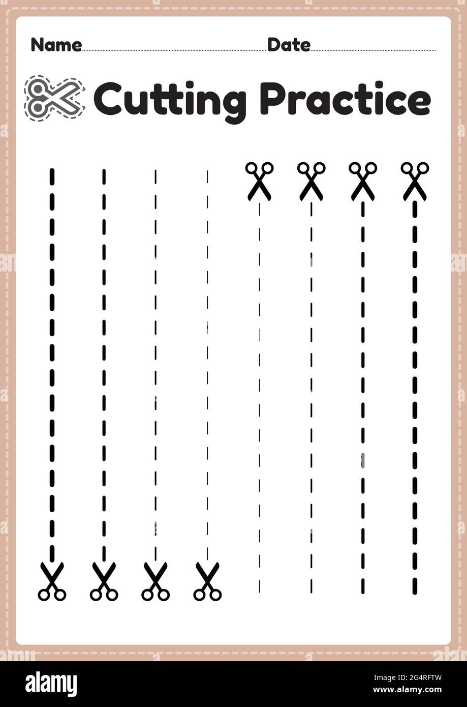 Cutting Practice Worksheets For Preschoolers