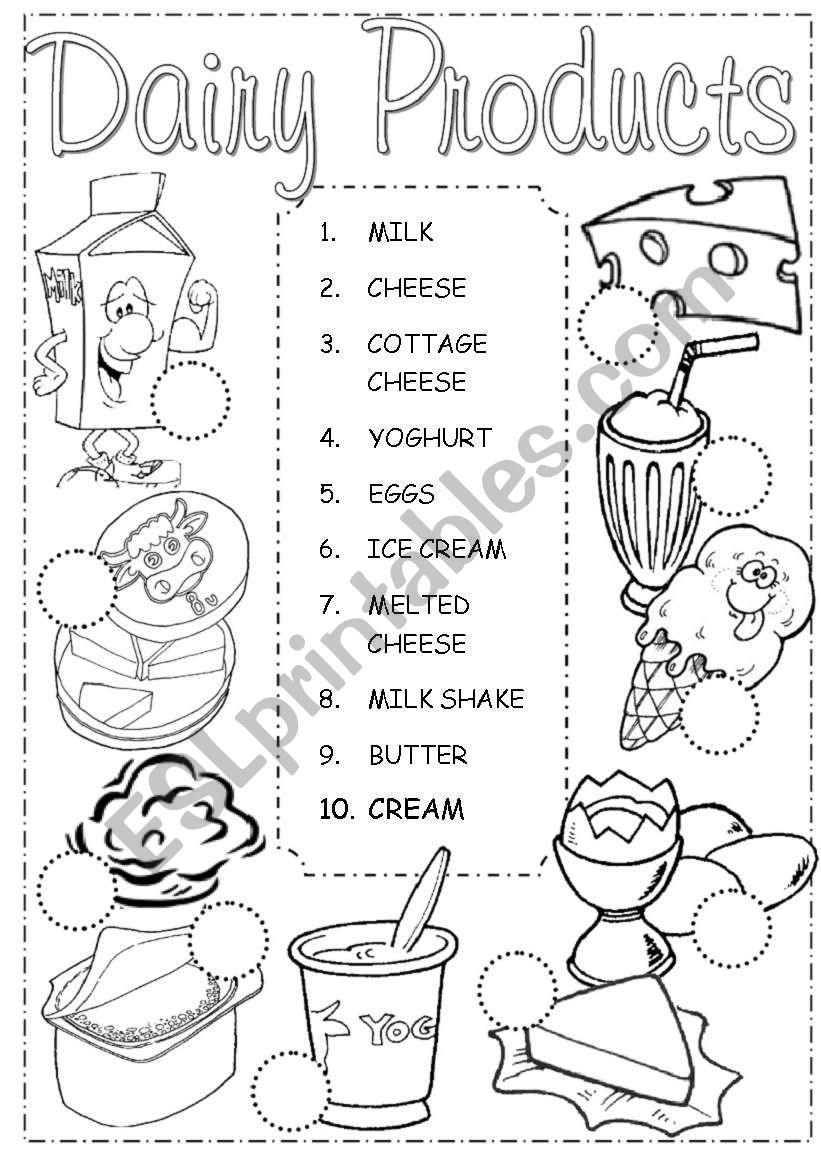 Printable Dairy Worksheets