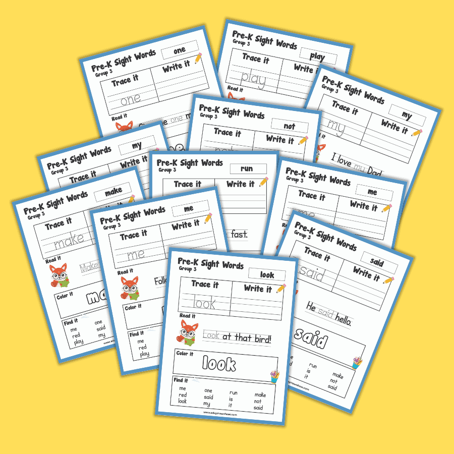 Dolch Sight Words Worksheets Kindergarten