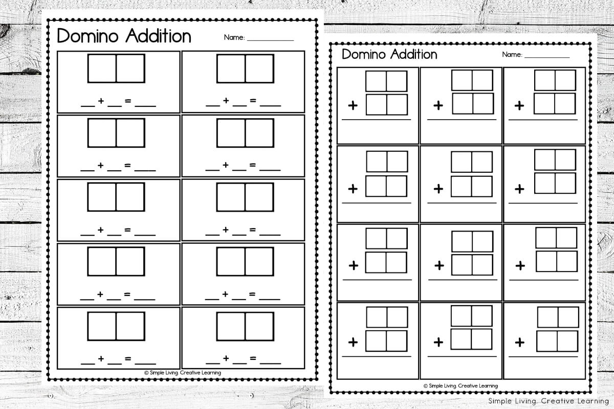 Add With Dominoes Worksheet Printable
