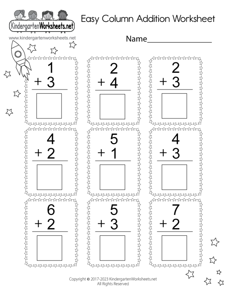 Easy Column Addition Worksheet Free Printable Digital U0026 PDF