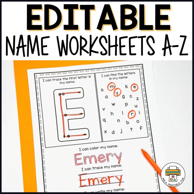 Editable Name Worksheets A To Z