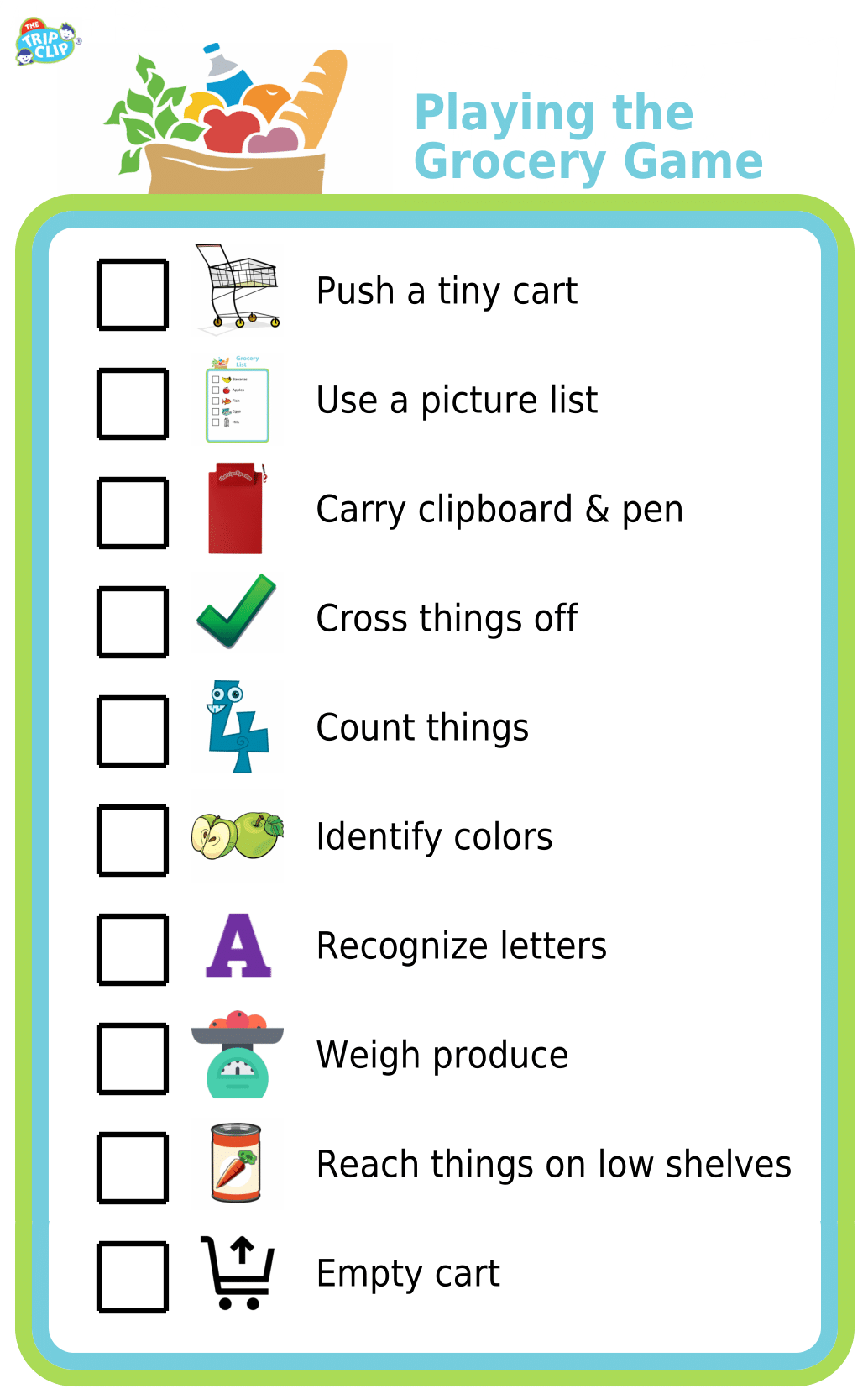 Printable Preschool Shopping List