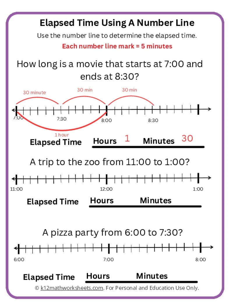 Elapsed Time Worksheets K12 Math Worksheets